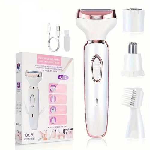 4 in 1 Electric Lady Shaver Body Hair Removal Epilator Painless Cordless Trimmer - Picture 7 of 24