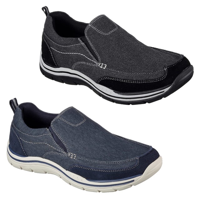 mens skechers casual slip on shoes