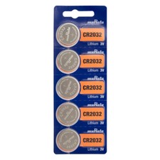 Murata CR2032 Battery 3V Lithium Coin Cell - 5 Batteries 