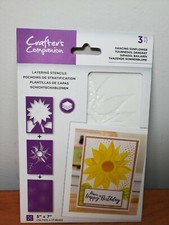 CC2 Crafters Companion Dancing Sunflower Layering stencils 5" x 7" New