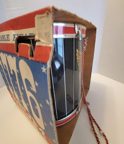 RARE BIG VINTAGE CHEIN TOY DRUM & STICKS 1776 PATRIOTIC New in Box No. 268 - Picture 5 of 7