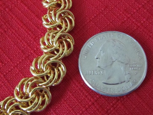 Vintage 20" lange Napier flache gedrehte Spirale vergoldet Kette Halskette ~ edel! - Bild 4 von 4