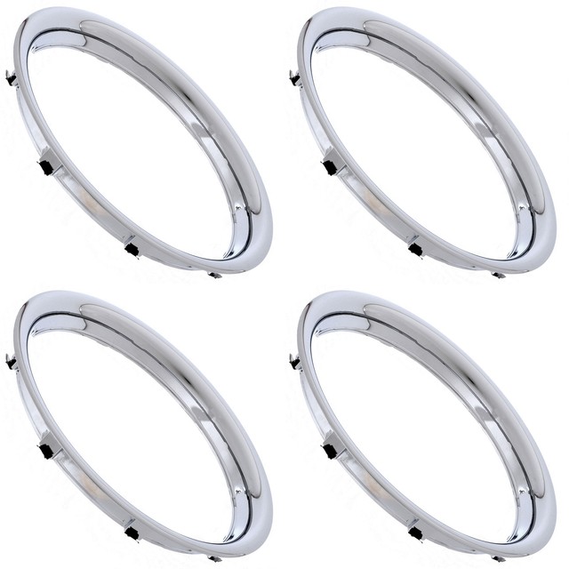 15 Inch Diameter Trim Rings Pack of 4 Chrome Steel Plated Universal