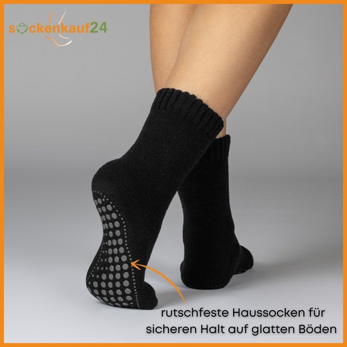 2 | 4 | 6 Paar ABS Socken Herren Damen Anti Rutsch Socken Wolle Stoppersocken - Bild 22 von 36