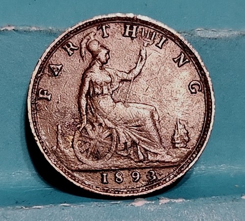 Great Britain 1893 Farthing Queen Victoria, Km# 753, Bronze, XF - Picture 4 of 4
