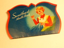 Vintage graphic on tulip shaped "Sweetheart" needlebook 