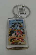 Disney Mickey Minnie Mouse Goofy Donald Pluto Florida Beach Palms Keychain Ring