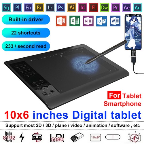 10*6'' IPS HD Graphics Drawing Digital 