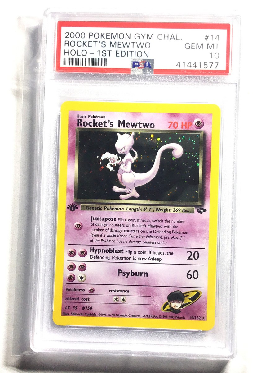 PSA 10 GEM MINT Rocket's Mewtwo 14/132 1ST EDITION Gym PSA 10 GEM MINT Rocket's Mewtwo 14/132 1ST EDITION Gym