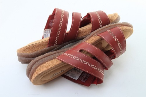 Neu ohne Karton Clarks Roseville Bay rote Damen-Ledersandalen Größe 6,5 W Schuhe - Bild 5 von 12