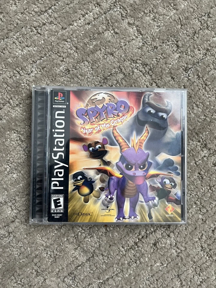 Spyro El Dragón 1998 y Año del Dragón 2000 Playstation Paquete Etiqueta Negra Foto 2 de 4