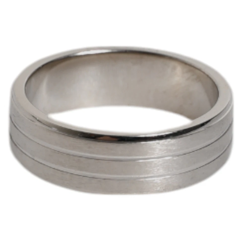 Anillo DOLCE & GABBANA Tono Plata Latón Cristal Transparente Logo DG US8.5 / EU58 230usd Foto 3 de 4