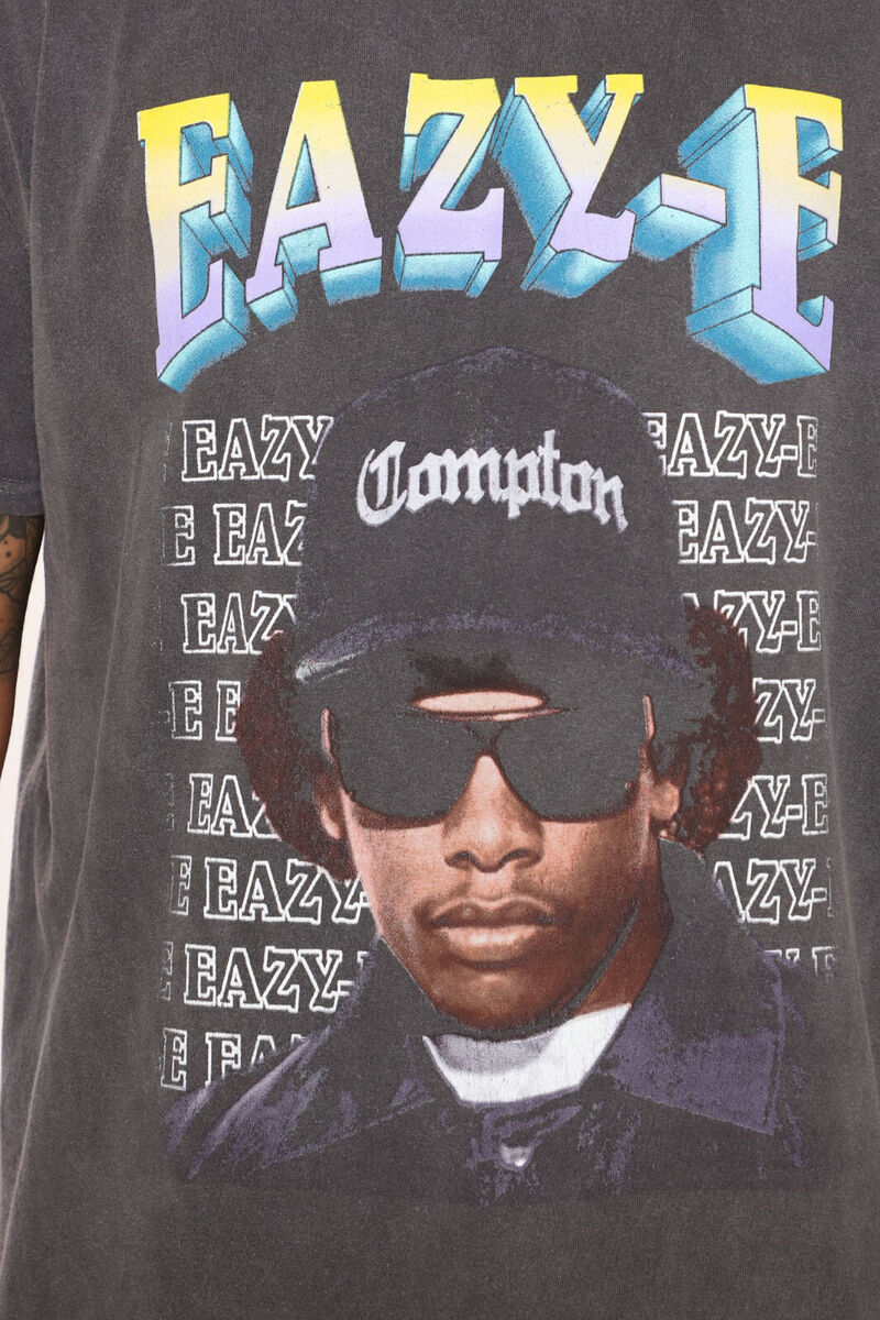 Eazy-E NWA Compton Men's Vintage Black Dye Wash Distressed Eazy-E NWA Compton Men's Vintage Black Dye Wash Distressed