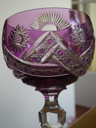 VINTAGE ROEMER WINE GLASS CRYSTAL PURPLE STYLE LOOK SAINT LOUIS OR VAL LAMBERT - Picture 2 of 13