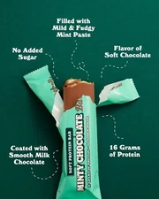 Barebells Minty Chocolate Protein Bars – No Added Sugar – Delicious , 12 Bars ✅