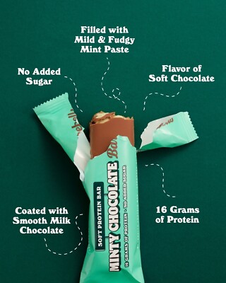 Barebells Minty Chocolate Protein Bars   No Added Sugar   Delicious , 12 Bars  