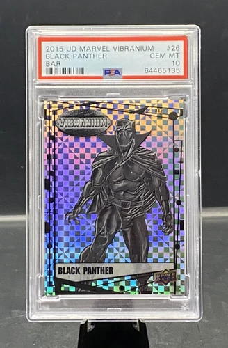 2015 Upper Deck Marvel Vibranium BLACK PANTHER Bar Refractor /5 🔥 PSA ‘10’ 🔥