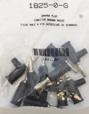 1825-0-G  Banana Plug, Black, 10 piece per package
