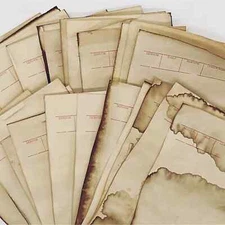 20 Coffee Dyed Guest Checks and Kitchen Tickets, Hand Dyed Paper