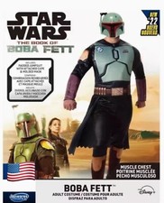 Boba Fett Star Wars Halloween Full Costume Jumpsuit Cape Mask Disney Men XL