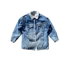 Vintage Levi  s Sherpa Lined Denim Trucker Jacket Made In USA Distressed Mens M