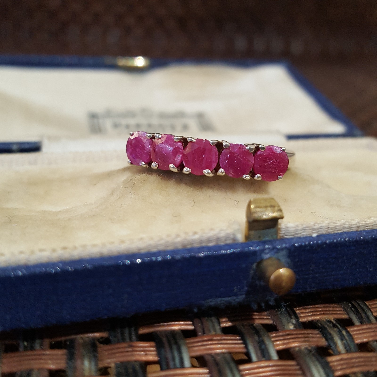 Sterling Silver Half Eternity Ring Ruby Gemstones… - image 4