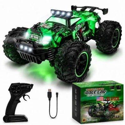 Remote Control RC Cars, 2.4GHz 1:18 2-Speed RC Car with LED Lights, 2WD