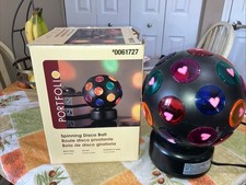 Portfolio Brand Rotating Disco Ball Party Light Multi Color Holiday Dance Lamp.