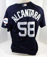 2017 Detroit Tigers Victor Alcantara #58 Game Used Navy Jersey Mr I & ST P 46 2