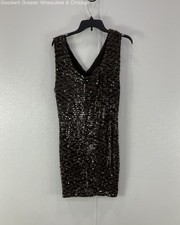 Guess Women Brown Sequin Sleeveless Dress Size Small