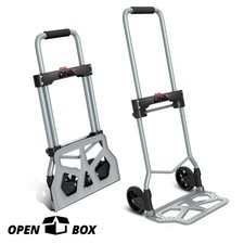  OPEN-BOX 27.9"-38.3in 220Lbs Foldable Steel Hand Truck Cart Luggage Trolley