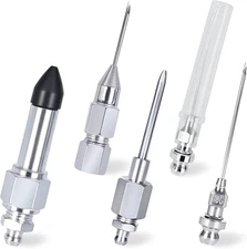 5PCS Grease Gun Needle Accessory Set, Includes Grease Needle Dispenser, Rubber C