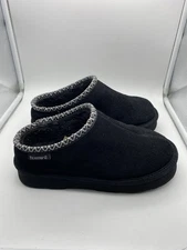 Bearpaw Size 8 Black Suede Wool Lining Clog Slippers
