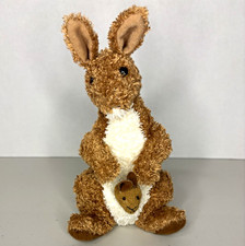 Douglas Kangaroo Plush Stuffed Animal Brown White w/ Baby Joey
