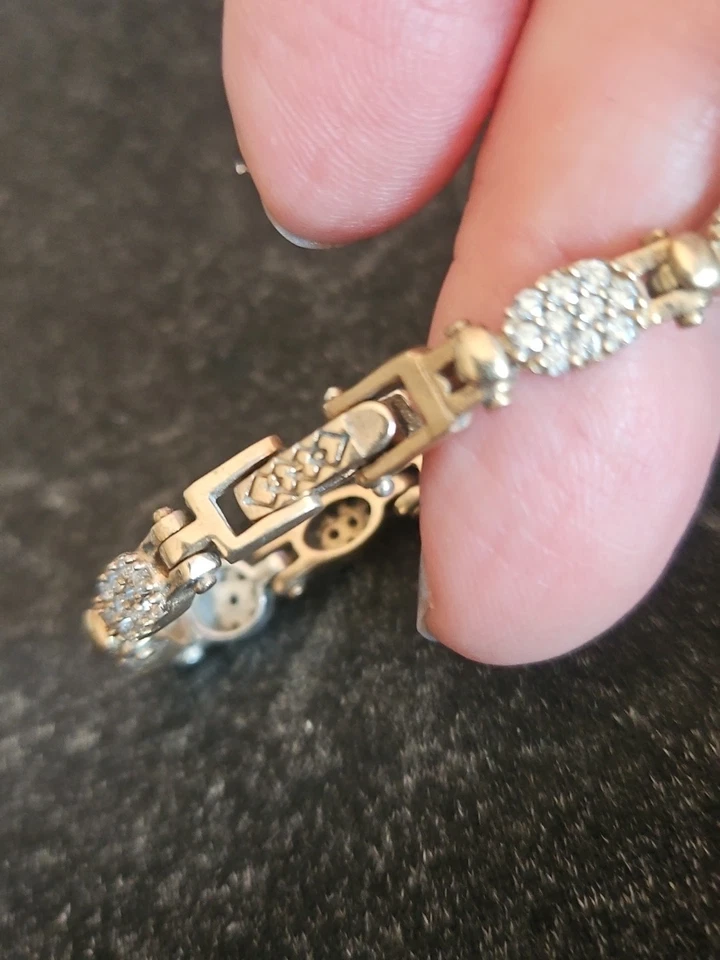 Brazalete de tenis turco de plata de ley 925 con esmeralda de 7" nuevo sin etiquetas Foto 4 de 4