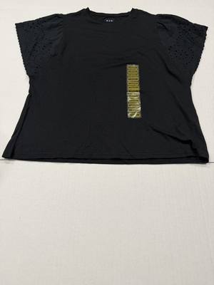 #ad Gap Women’s Ruffled sleeves Blouse Size M Color Black NEW $12.00