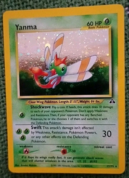 POKEMON NEO DISCOVERY YANMA HOLO CARD #17/75 EXCELLENT-NEAR MINT UNGRADED