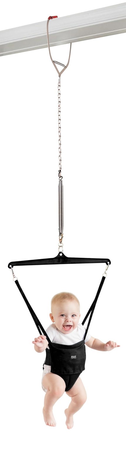 Jolly Jumper Iconic (Black), Doorway Baby Jumper, Indoor Exercise Saddle Seat...