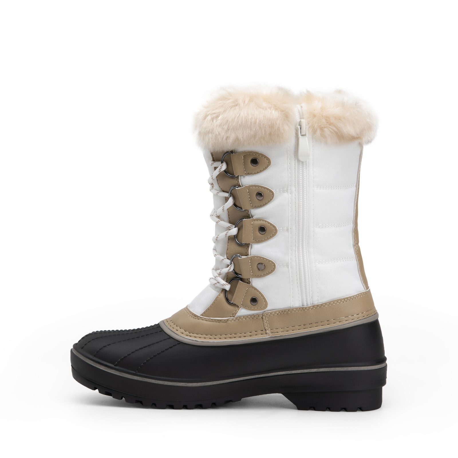 Dream Pairs Women Mid Calf Warm Snow Boots Non-Slip Winter Outdoor Ski Boots