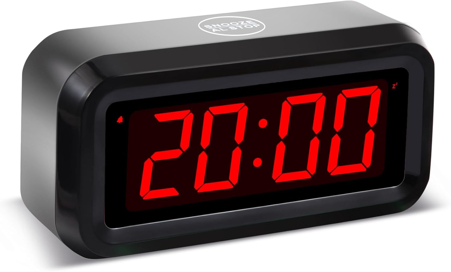 Battery Operated Digital Alarm Clock LED Display Snooze 12/24Hr Red Digits