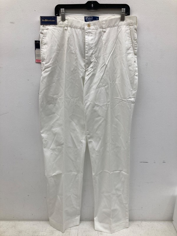 NWT Men's Polo Ralph Lauren White Cotton Prospect Pants Size 36X34