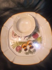 Vintage Mushrooms Designcraft #403 Large Chip & Dip Serving Platter Made in USA