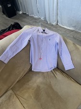 RALPH LAUREN Button Up Boy s Checked Long Sleeve Collared Dress Shirt Size 8