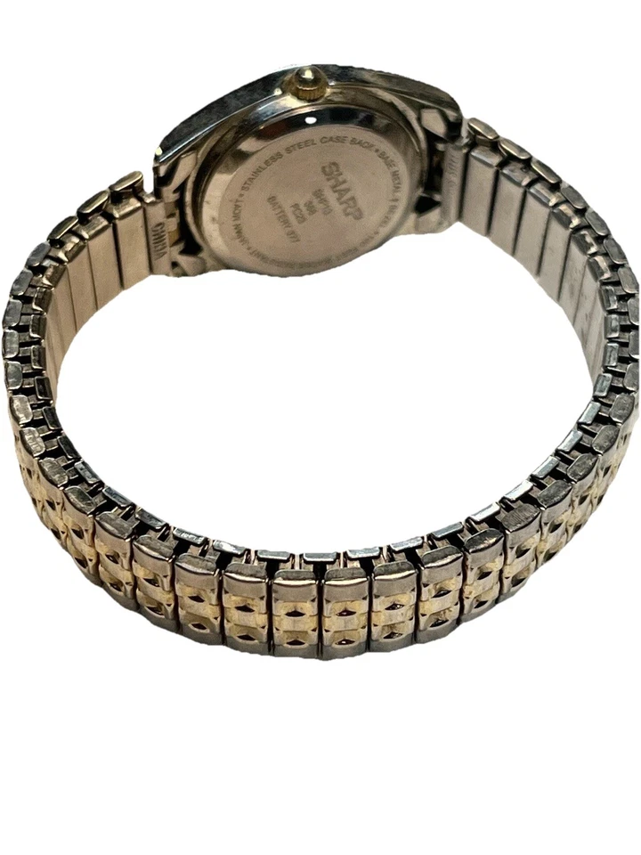 Sharp Quartz 100ft Water Resistant Calendar Watch Silver Tone New Battery Works - Image 4 of 4