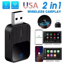 Wireless CarPlay Adapter Android Auto Car Auto Navigation Player USB Dongle 2in1