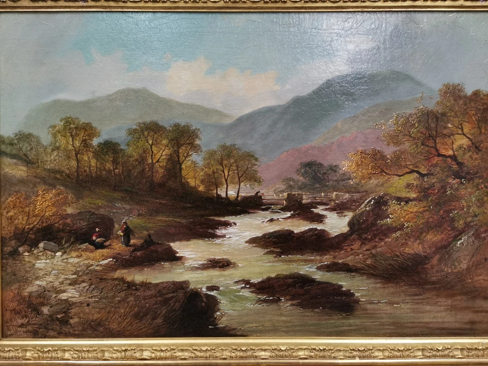 HORACE HAMMOND Ölgemälde signiert J. BARCLAY Landschaft Wales Öl auf Leinwand - Bild 3 von 4
