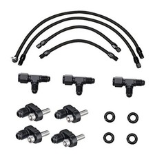 AN4 Steam Vent Hose Coolant Crossover Kit for LS LSX LS1 black nylon Stainless