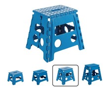 Tabouret multi-usages pliable – jusqu'à 150 kg – Gris ou Bleu