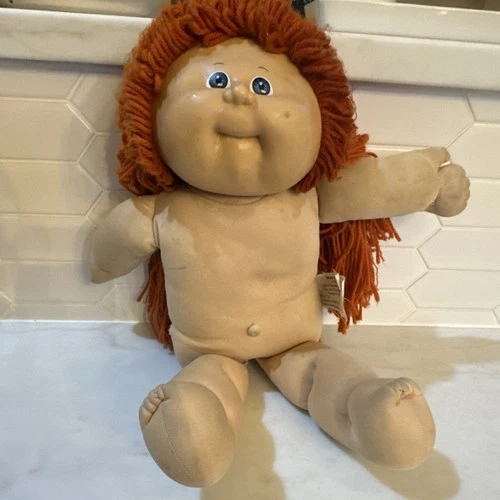 Cabbage Patch Kids 1982 Signed Doll Xavier Roberts 16in Orange Yarn Hair Blue E…