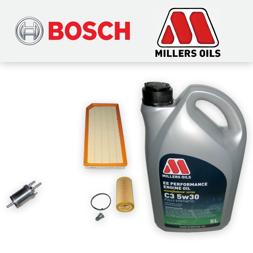 SERVICE KIT for SEAT LEON (1P) 2.0 TFSI OIL AIR FUEL FILTERS +EE OIL (2005-2009)